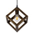 GloboStar® CUBE 00803 Μοντέρνο Κρεμαστό Φωτιστικό Οροφής Μονόφωτο 1 x E27 Χρυσό Σκουριά Μεταλλικό Πλέγμα Μ25 x Π25 x Υ25cm - ledmania.gr