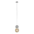 GloboStar® LAMP 00807 Μοντέρνο Κρεμαστό Φωτιστικό Οροφής Μονόφωτο Ασημί Νίκελ Βάση και Χρυσό Ντουί Μεταλλικό Διάφανο Γυαλί Φ15 x Υ27cm - ledmania.gr