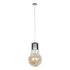 GloboStar® LAMP 00808 Μοντέρνο Κρεμαστό Φωτιστικό Οροφής Μονόφωτο Ασημί Νίκελ Βάση και Χρυσό Ντουί Μεταλλικό Διάφανο Γυαλί Φ30 x Υ52cm - ledmania.gr