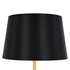 GloboStar® CEDAR 00827 Μοντέρνο Φωτιστικό Δαπέδου Μονόφωτο Μεταλλικό Μαύρο με Καπέλο και Ξύλινη Λεπτομέρεια Φ40 x Υ148cm - ledmania.gr