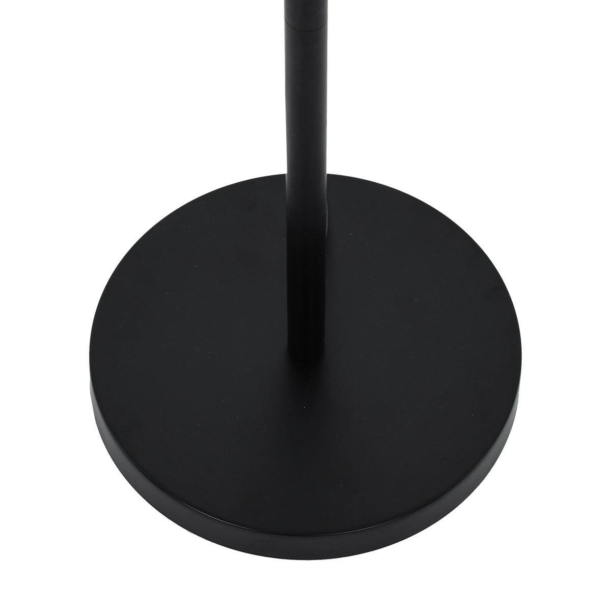 GloboStar® CEDAR 00827 Μοντέρνο Φωτιστικό Δαπέδου Μονόφωτο Μεταλλικό Μαύρο με Καπέλο και Ξύλινη Λεπτομέρεια Φ40 x Υ148cm - ledmania.gr