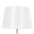 GloboStar® CEDAR 00828 Μοντέρνο Φωτιστικό Δαπέδου Μονόφωτο 1 x E27 Λευκό Μεταλλικό Καμπάνα με Λευκό Ύφασμα & Εφέ Ξύλου D40 x H148cm - ledmania.gr