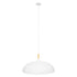 GloboStar® ZOE 00837 Μοντέρνο Κρεμαστό Φωτιστικό Οροφής Μονόφωτο Λευκό Μεταλλικό Καμπάνα Φ60 x Υ35cm - ledmania.gr