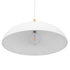 GloboStar® ZOE 00837 Μοντέρνο Κρεμαστό Φωτιστικό Οροφής Μονόφωτο Λευκό Μεταλλικό Καμπάνα Φ60 x Υ35cm - ledmania.gr