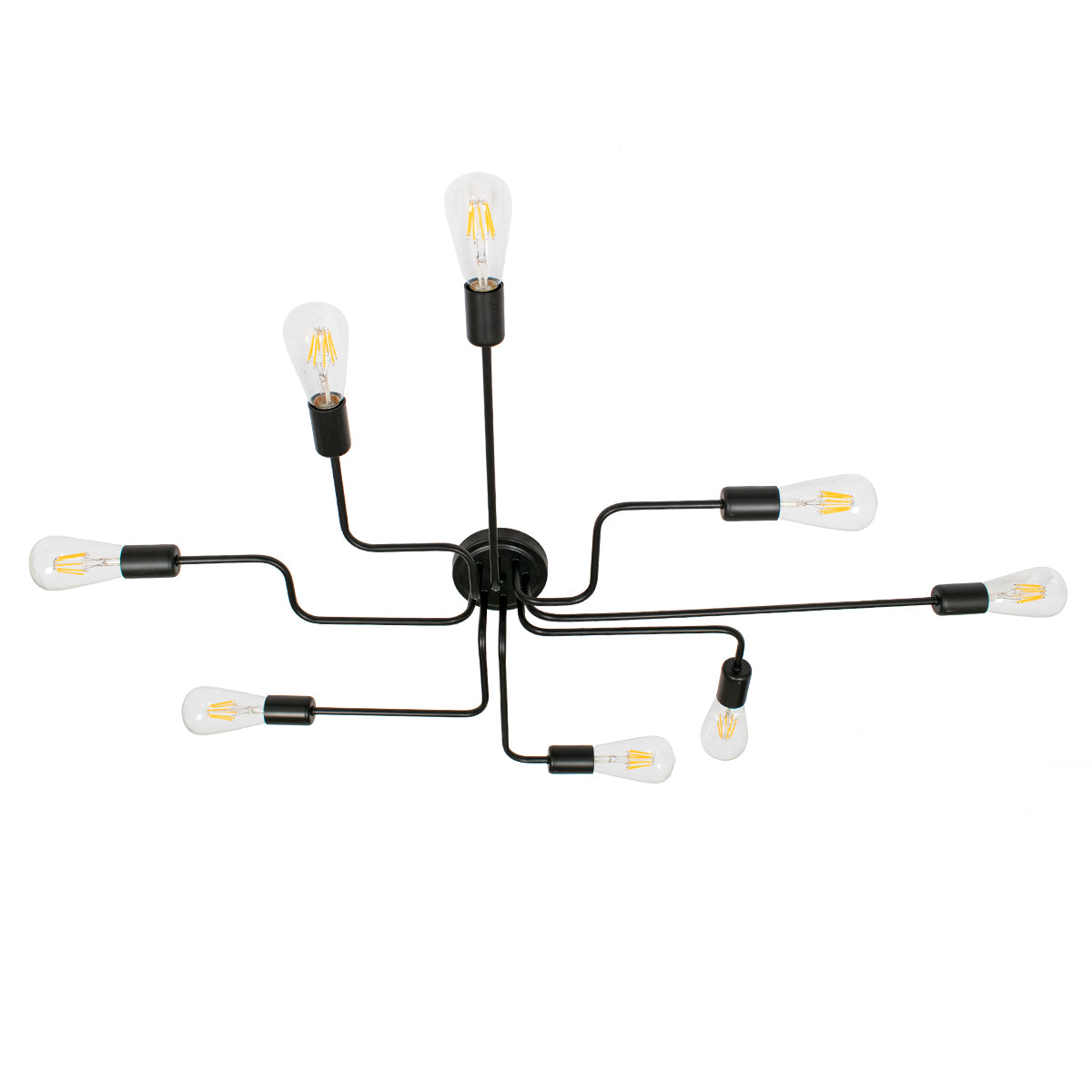 GloboStar® LIBERTA 00840 Μοντέρνο Φωτιστικό Οροφής Πολύφωτο Μαύρο Μεταλλικό Μ102 x Π72 x Υ10.5cm - ledmania.gr