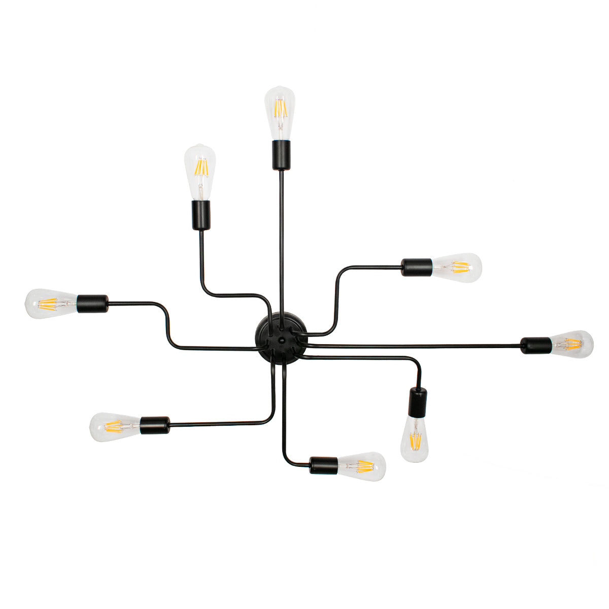 GloboStar® LIBERTA 00840 Μοντέρνο Φωτιστικό Οροφής Πολύφωτο Μαύρο Μεταλλικό Μ102 x Π72 x Υ10.5cm - ledmania.gr
