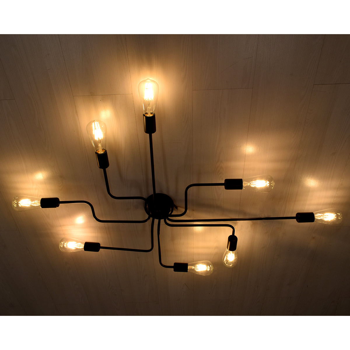 GloboStar® LIBERTA 00840 Μοντέρνο Φωτιστικό Οροφής Πολύφωτο Μαύρο Μεταλλικό Μ102 x Π72 x Υ10.5cm - ledmania.gr