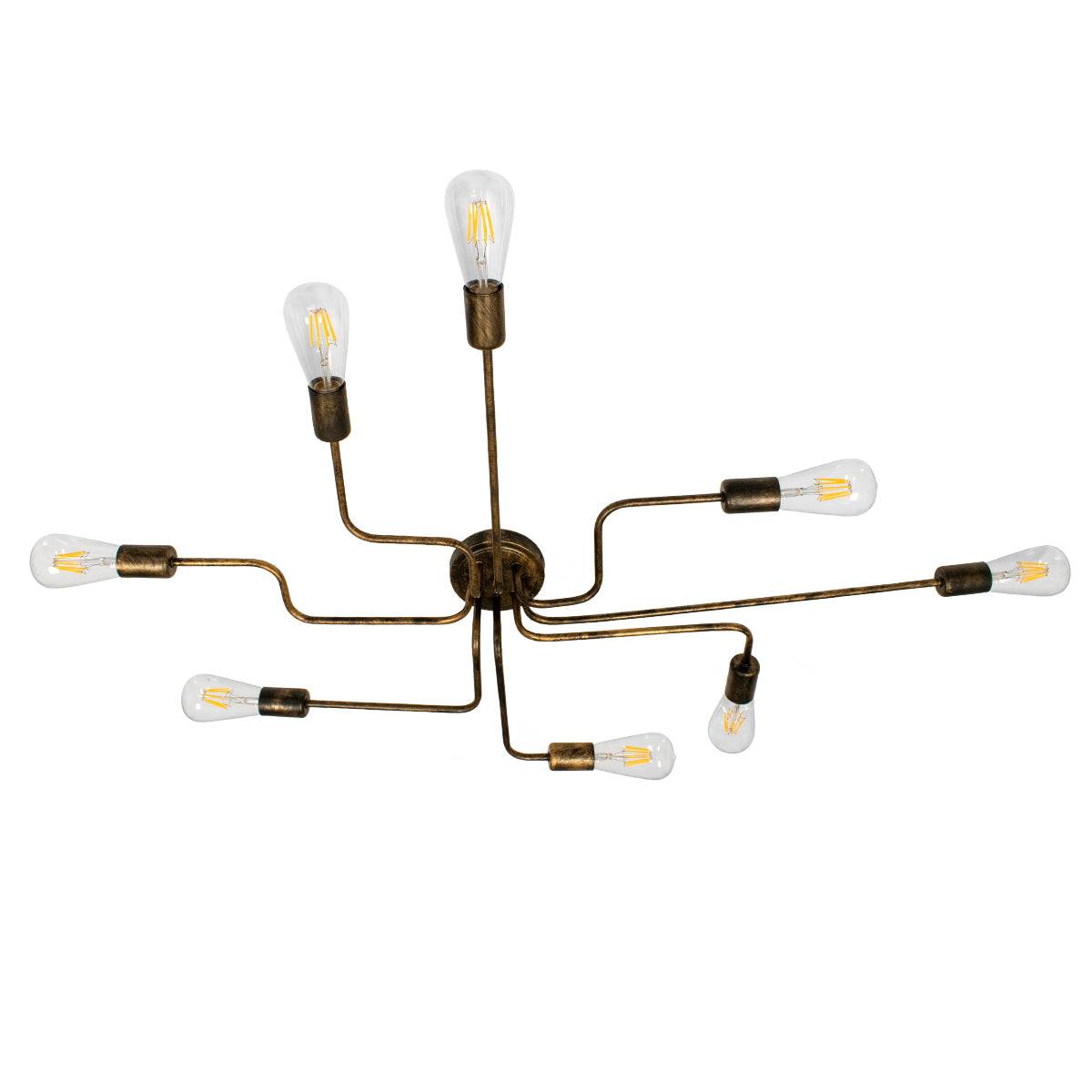 GloboStar® LIBERTA 00841 Μοντέρνο Φωτιστικό Οροφής Πολύφωτο Χάλκινο Σκουριά Μ102 x Π72 x Υ10.5cm - ledmania.gr