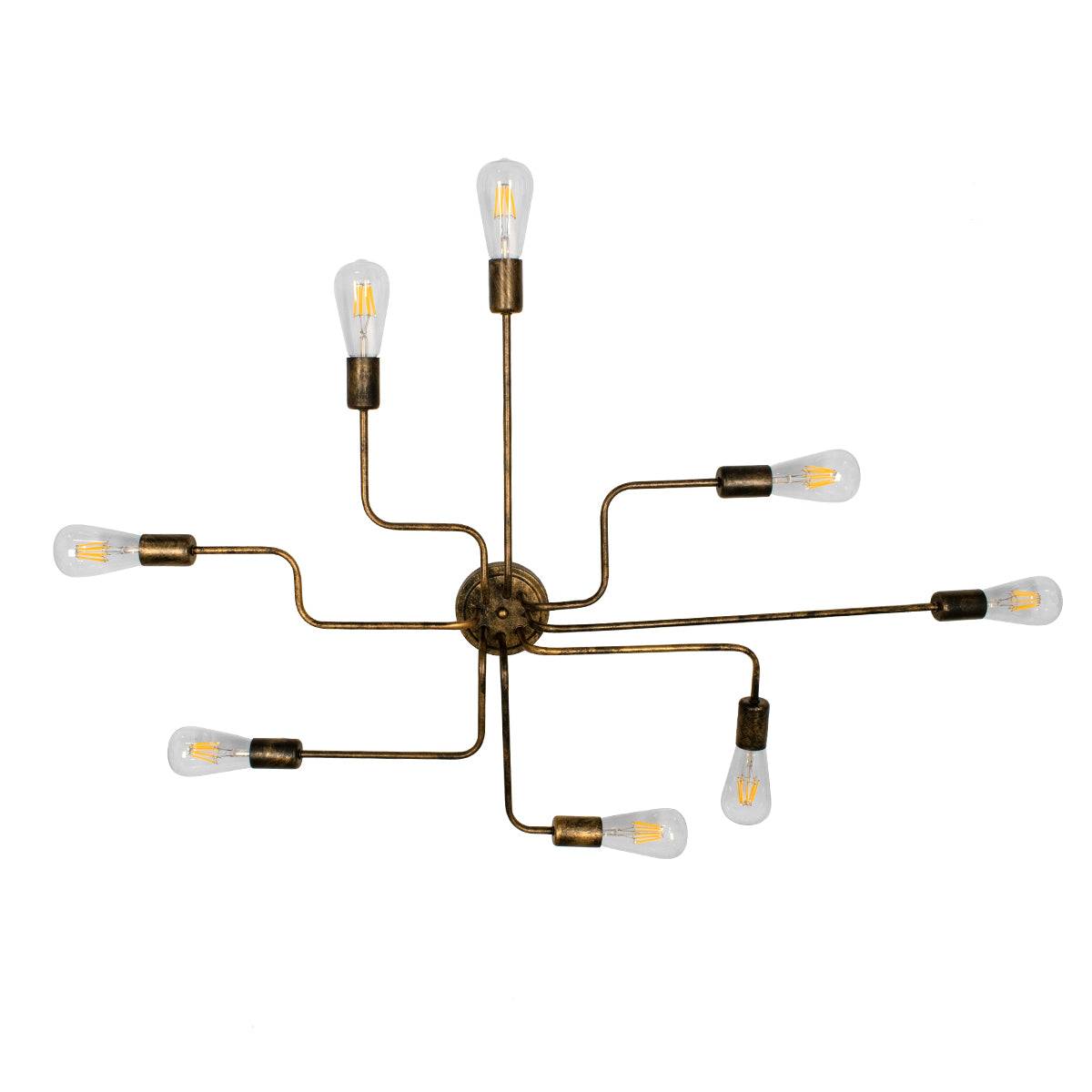 GloboStar® LIBERTA 00841 Μοντέρνο Φωτιστικό Οροφής Πολύφωτο Χάλκινο Σκουριά Μ102 x Π72 x Υ10.5cm - ledmania.gr