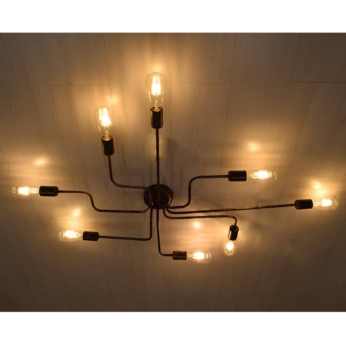 GloboStar® LIBERTA 00841 Μοντέρνο Φωτιστικό Οροφής Πολύφωτο Χάλκινο Σκουριά Μ102 x Π72 x Υ10.5cm - ledmania.gr
