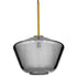 GloboStar® AMARIS 00873 Μοντέρνο Κρεμαστό Φωτιστικό Οροφής Μονόφωτο Γυάλινο Φιμέ Νίκελ Φ30 x Υ22cm - ledmania.gr