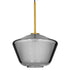 GloboStar® AMARIS 00873 Μοντέρνο Κρεμαστό Φωτιστικό Οροφής Μονόφωτο Γυάλινο Φιμέ Νίκελ Φ30 x Υ22cm - ledmania.gr