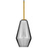 GloboStar® AMARIS 00874 Μοντέρνο Κρεμαστό Φωτιστικό Οροφής Μονόφωτο Γυάλινο Φιμέ Νίκελ Φ17 x Υ30cm - ledmania.gr