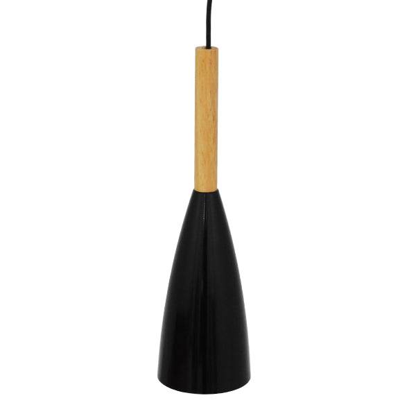 GloboStar® DILLON 00877 Μοντέρνο Κρεμαστό Φωτιστικό Οροφής Μονόφωτο Μαύρο Μεταλλικό Καμπάνα Φ11 x Υ36cm - ledmania.gr