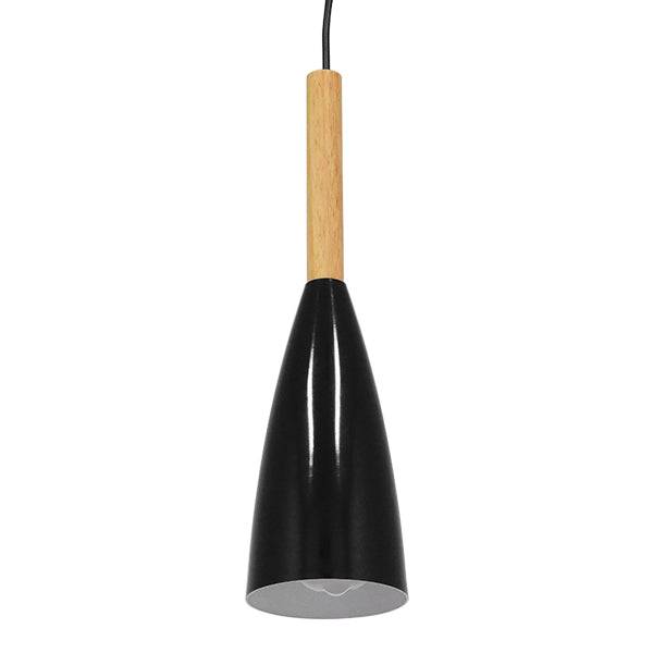 GloboStar® DILLON 00877 Μοντέρνο Κρεμαστό Φωτιστικό Οροφής Μονόφωτο Μαύρο Μεταλλικό Καμπάνα Φ11 x Υ36cm - ledmania.gr