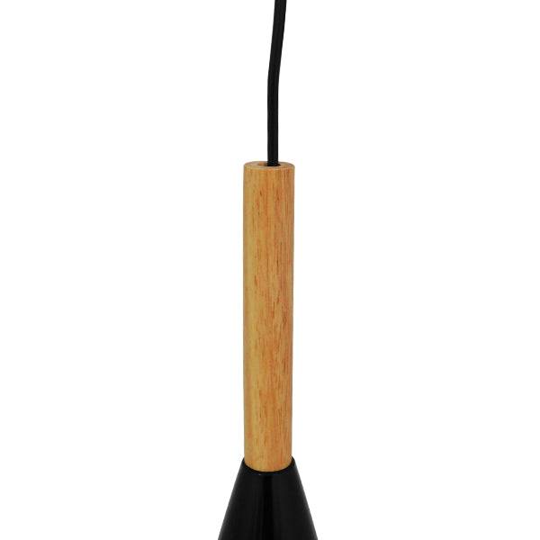 GloboStar® DILLON 00877 Μοντέρνο Κρεμαστό Φωτιστικό Οροφής Μονόφωτο Μαύρο Μεταλλικό Καμπάνα Φ11 x Υ36cm - ledmania.gr