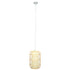GloboStar® DE PARIS 00893 Vintage Κρεμαστό Φωτιστικό Οροφής Μονόφωτο Μπεζ Ξύλινο Bamboo Φ25 x Υ42cm - ledmania.gr