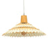 GloboStar® VENTALIA 00897 Vintage Κρεμαστό Φωτιστικό Οροφής Μονόφωτο Μπεζ Ξύλινο Bamboo Φ40 x Y22cm - ledmania.gr