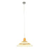 GloboStar® VENTALIA 00897 Vintage Κρεμαστό Φωτιστικό Οροφής Μονόφωτο Μπεζ Ξύλινο Bamboo Φ40 x Y22cm - ledmania.gr