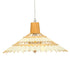 GloboStar® VENTALIA 00897 Vintage Κρεμαστό Φωτιστικό Οροφής Μονόφωτο Μπεζ Ξύλινο Bamboo Φ40 x Y22cm - ledmania.gr
