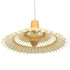 GloboStar® VENTALIA 00897 Vintage Κρεμαστό Φωτιστικό Οροφής Μονόφωτο Μπεζ Ξύλινο Bamboo Φ40 x Y22cm - ledmania.gr