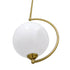 GloboStar® ISLA 00898 Μοντέρνο Κρεμαστό Φωτιστικό Οροφής Μονόφωτο Λευκό Glossy με Χρυσό Βραχίονα Μεταλλικό Φ20 x Y33cm - ledmania.gr