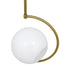 GloboStar® ISLA 00898 Μοντέρνο Κρεμαστό Φωτιστικό Οροφής Μονόφωτο Λευκό Glossy με Χρυσό Βραχίονα Μεταλλικό Φ20 x Y33cm - ledmania.gr