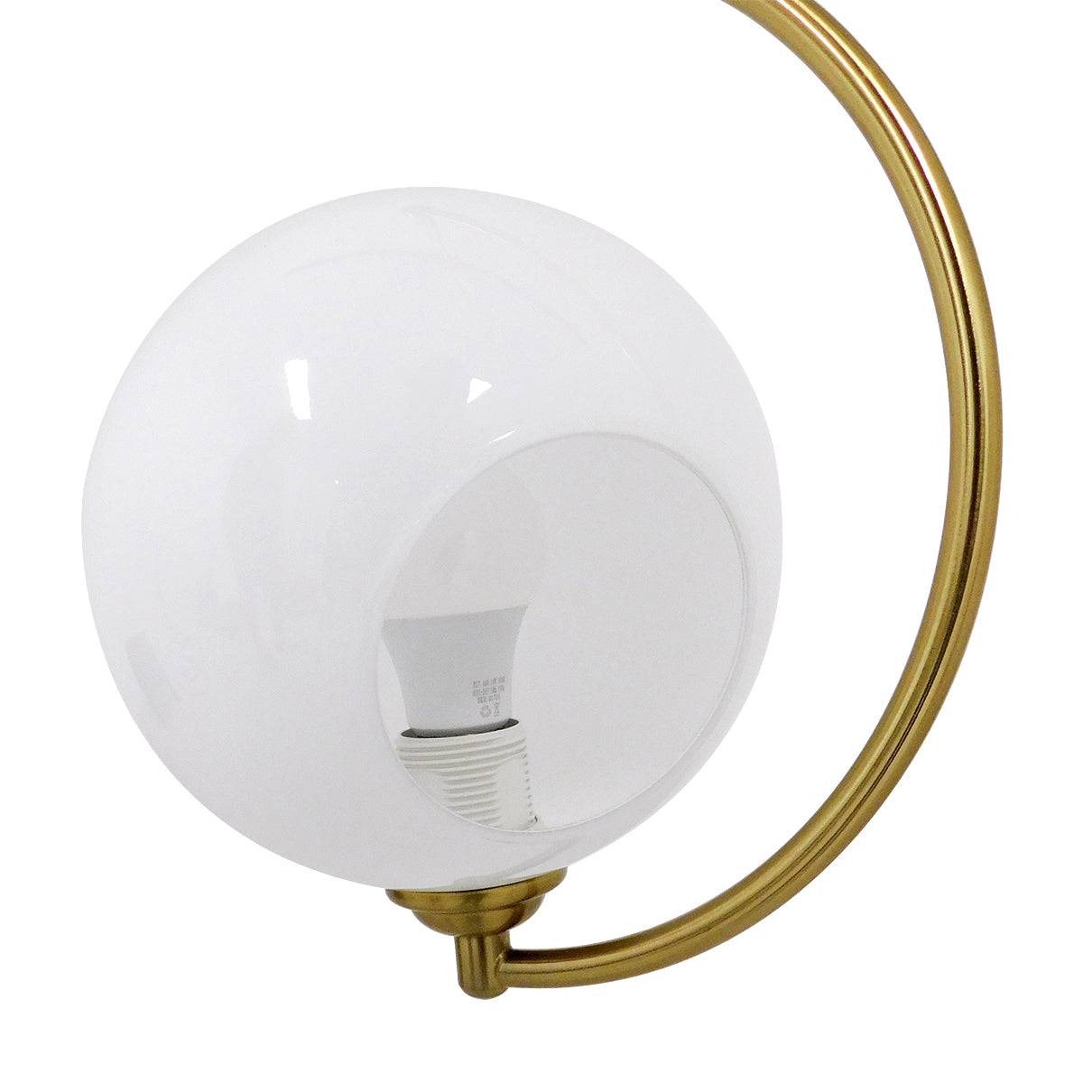 GloboStar® ISLA 00898 Μοντέρνο Κρεμαστό Φωτιστικό Οροφής Μονόφωτο Λευκό Glossy με Χρυσό Βραχίονα Μεταλλικό Φ20 x Y33cm - ledmania.gr
