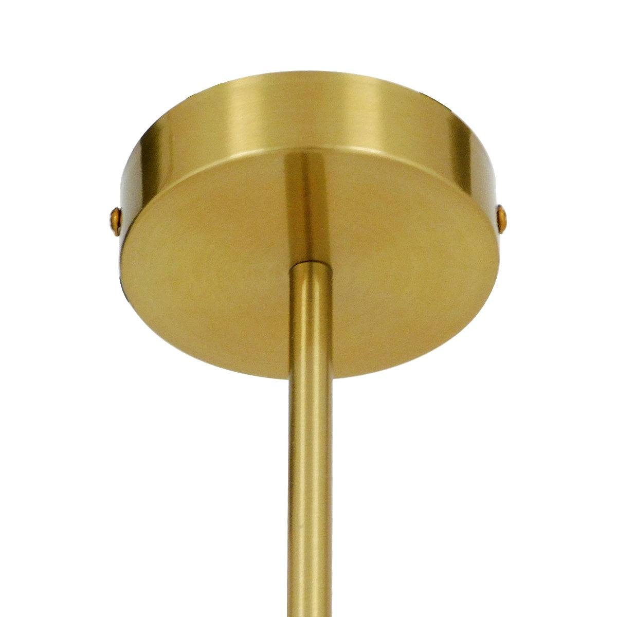 GloboStar® ISLA 00898 Μοντέρνο Κρεμαστό Φωτιστικό Οροφής Μονόφωτο Λευκό Glossy με Χρυσό Βραχίονα Μεταλλικό Φ20 x Y33cm - ledmania.gr