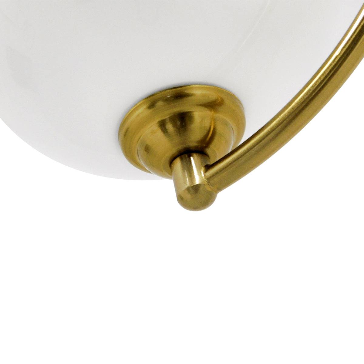 GloboStar® ISLA 00898 Μοντέρνο Κρεμαστό Φωτιστικό Οροφής Μονόφωτο Λευκό Glossy με Χρυσό Βραχίονα Μεταλλικό Φ20 x Y33cm - ledmania.gr