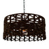 GloboStar® VERA 00920 Vintage Κρεμαστό Φωτιστικό Οροφής Μονόφωτο Πλέγμα με Σκούρο Καφέ Σχοινί Φ50 x Y30cm - ledmania.gr