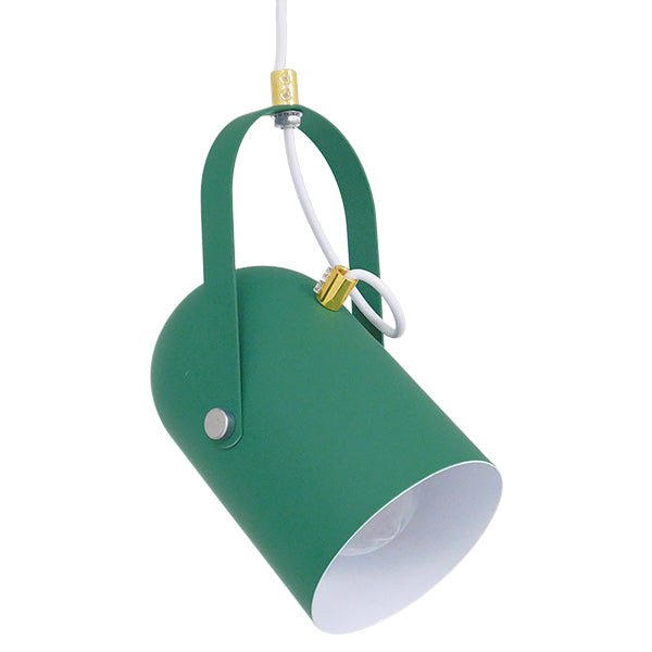 GloboStar® HAZEL 00928 Μοντέρνο Κρεμαστό Φωτιστικό Οροφής Μονόφωτο Σκούρο Πράσινο Ματ με Χρυσές Λεπτομέρειες Μεταλλικό Φ12 x Υ27cm - ledmania.gr