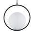 GloboStar® MADRID 00931 Μοντέρνο Κρεμαστό Φωτιστικό Οροφής Μονόφωτο Μαύρο Μεταλλικό Γυάλινο Μπάλα Μ30 x Π20 x Υ30cm - ledmania.gr