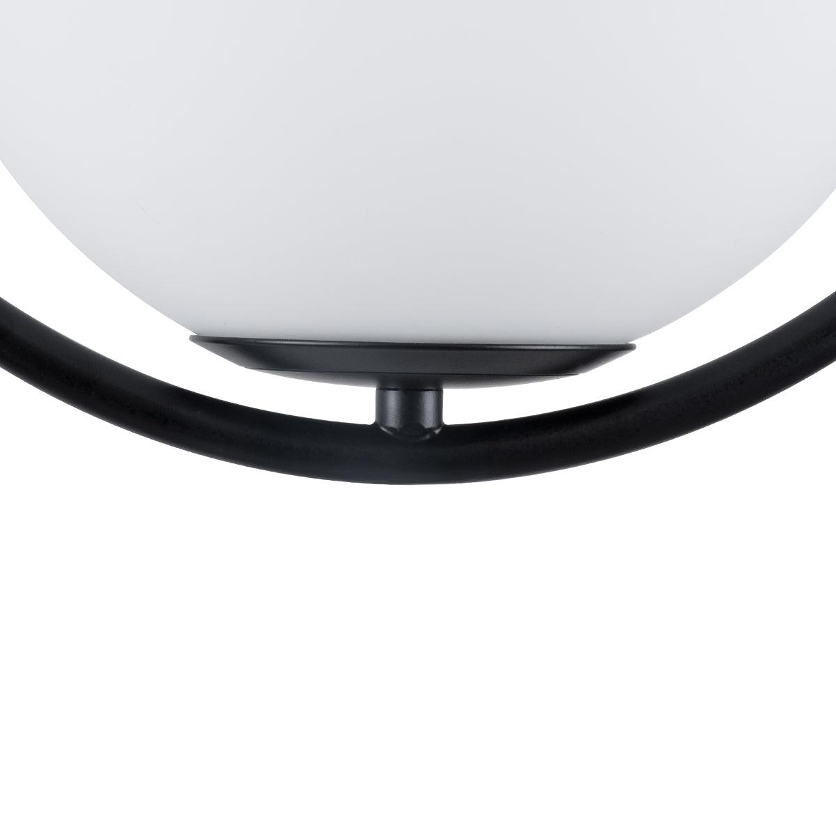 GloboStar® MADRID 00931 Μοντέρνο Κρεμαστό Φωτιστικό Οροφής Μονόφωτο Μαύρο Μεταλλικό Γυάλινο Μπάλα Μ30 x Π20 x Υ30cm - ledmania.gr