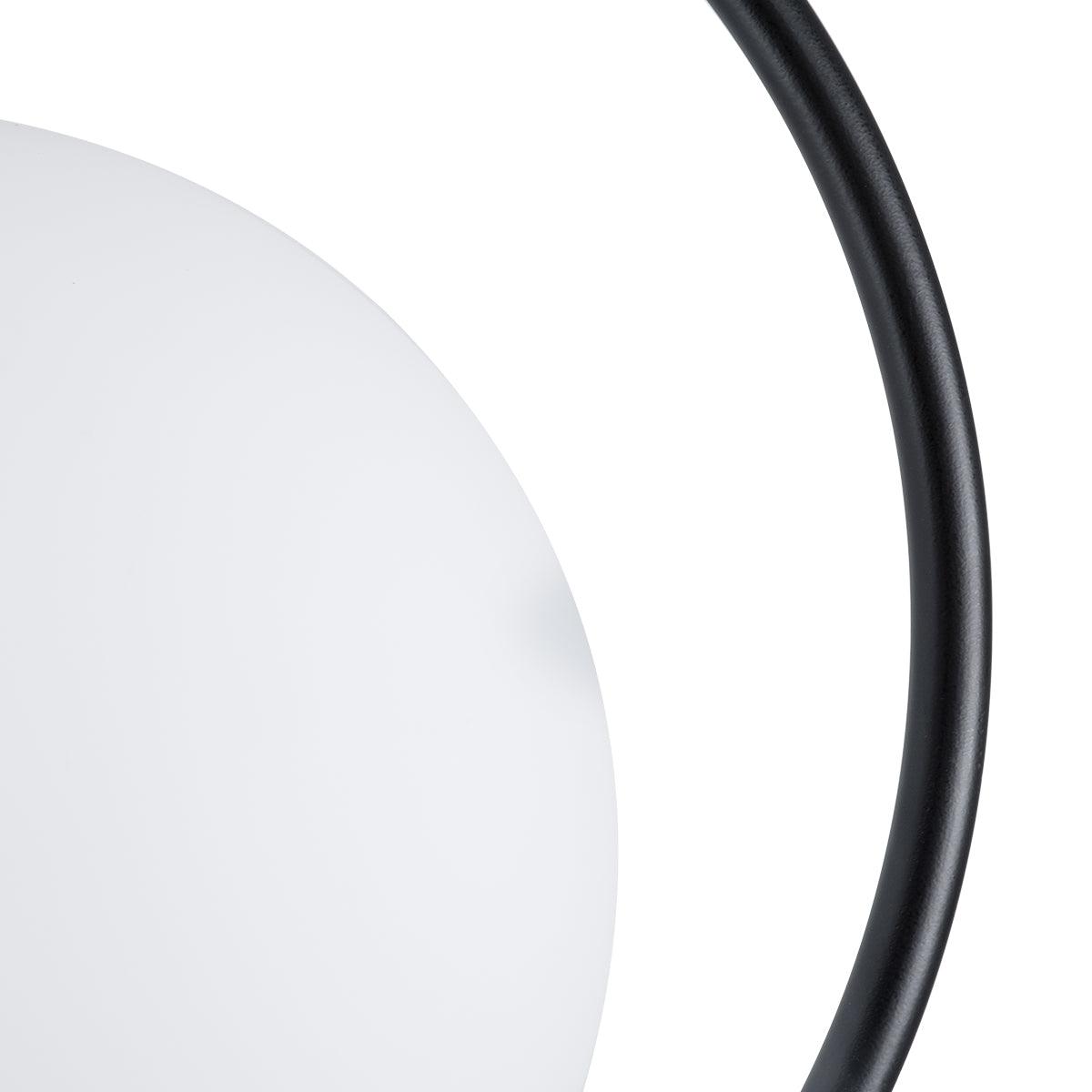 GloboStar® MADRID 00931 Μοντέρνο Κρεμαστό Φωτιστικό Οροφής Μονόφωτο Μαύρο Μεταλλικό Γυάλινο Μπάλα Μ30 x Π20 x Υ30cm - ledmania.gr
