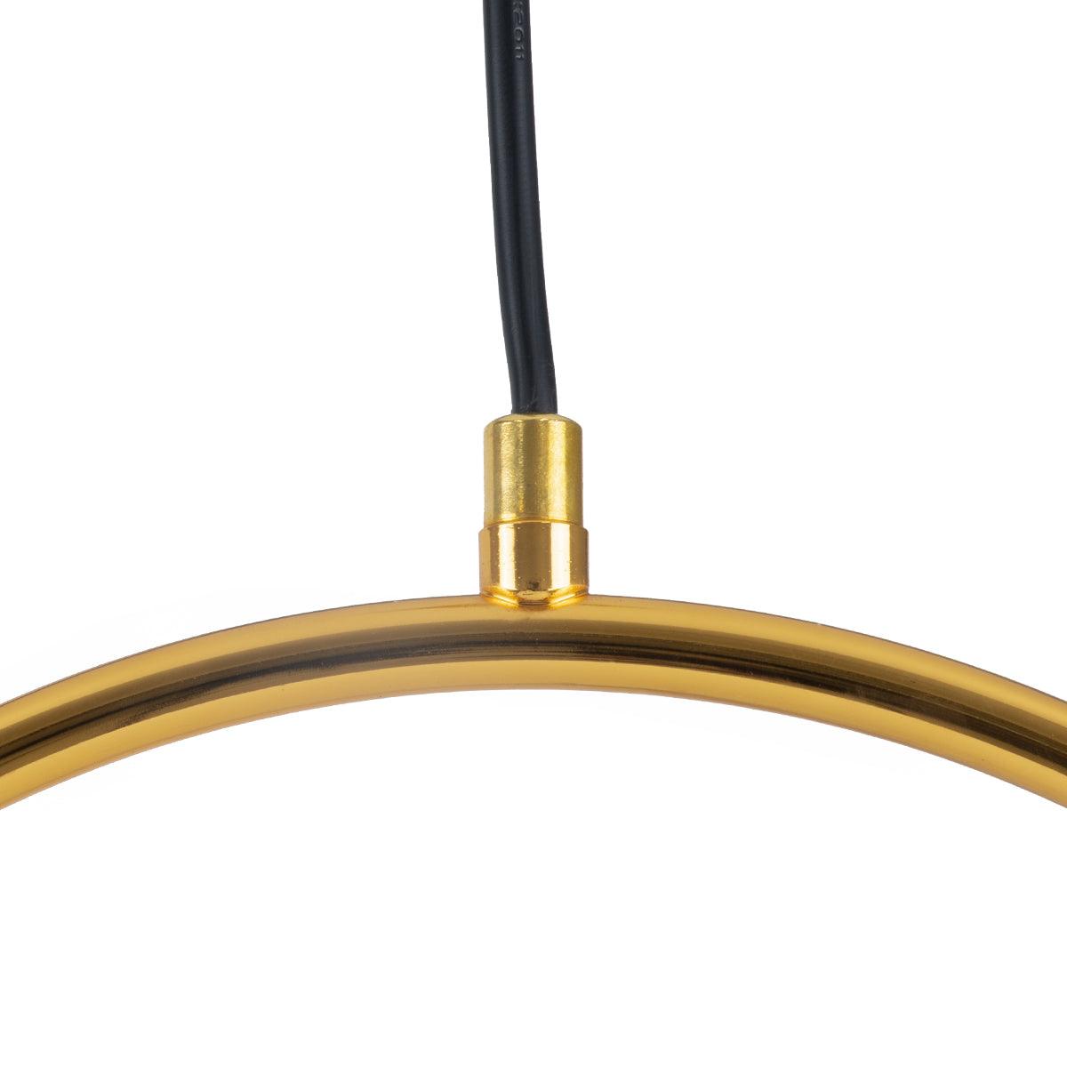 GloboStar® MADRID 00932 Μοντέρνο Κρεμαστό Φωτιστικό Οροφής Μονόφωτο Χρυσό Μεταλλικό Γυάλινο Μπάλα Μ30 x Π20 x Υ30cm - ledmania.gr