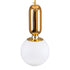 GloboStar® MAVERICK 00943 Μοντέρνο Κρεμαστό Φωτιστικό Οροφής Μονόφωτο Χρυσό Μεταλλικό Γυάλινο Μπάλα Φ15 x Υ15cm - ledmania.gr