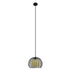 GloboStar® CARTER 00960 Μοντέρνο Industrial Κρεμαστό Φωτιστικό Οροφής Μονόφωτο Μαύρο με Εκρού Μεταλλικό Πλέγμα Φ28 x Υ23cm - ledmania.gr