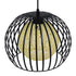 GloboStar® CARTER 00960 Μοντέρνο Industrial Κρεμαστό Φωτιστικό Οροφής Μονόφωτο Μαύρο με Εκρού Μεταλλικό Πλέγμα Φ28 x Υ23cm - ledmania.gr