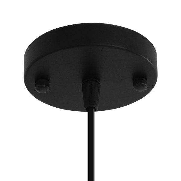 GloboStar® CARTER 00960 Μοντέρνο Industrial Κρεμαστό Φωτιστικό Οροφής Μονόφωτο Μαύρο με Εκρού Μεταλλικό Πλέγμα Φ28 x Υ23cm - ledmania.gr