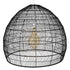 GloboStar® MALIBU 00966 Vintage Κρεμαστό Φωτιστικό Οροφής Μονόφωτο Μαύρο Ξύλινο Bamboo Φ100 x Y86cm - ledmania.gr