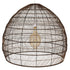 GloboStar® MALIBU 00967 Vintage Κρεμαστό Φωτιστικό Οροφής Μονόφωτο Καφέ Ξύλινο Bamboo Φ100 x Y86cm - ledmania.gr