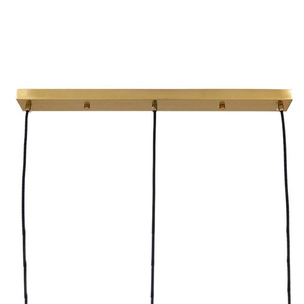 GloboStar® AMARIS 00975 Μοντέρνο Κρεμαστό Φωτιστικό Οροφής Τρίφωτο Γυάλινο Φιμέ Νίκελ Μ75 x Π30 x Υ30cm - ledmania.gr