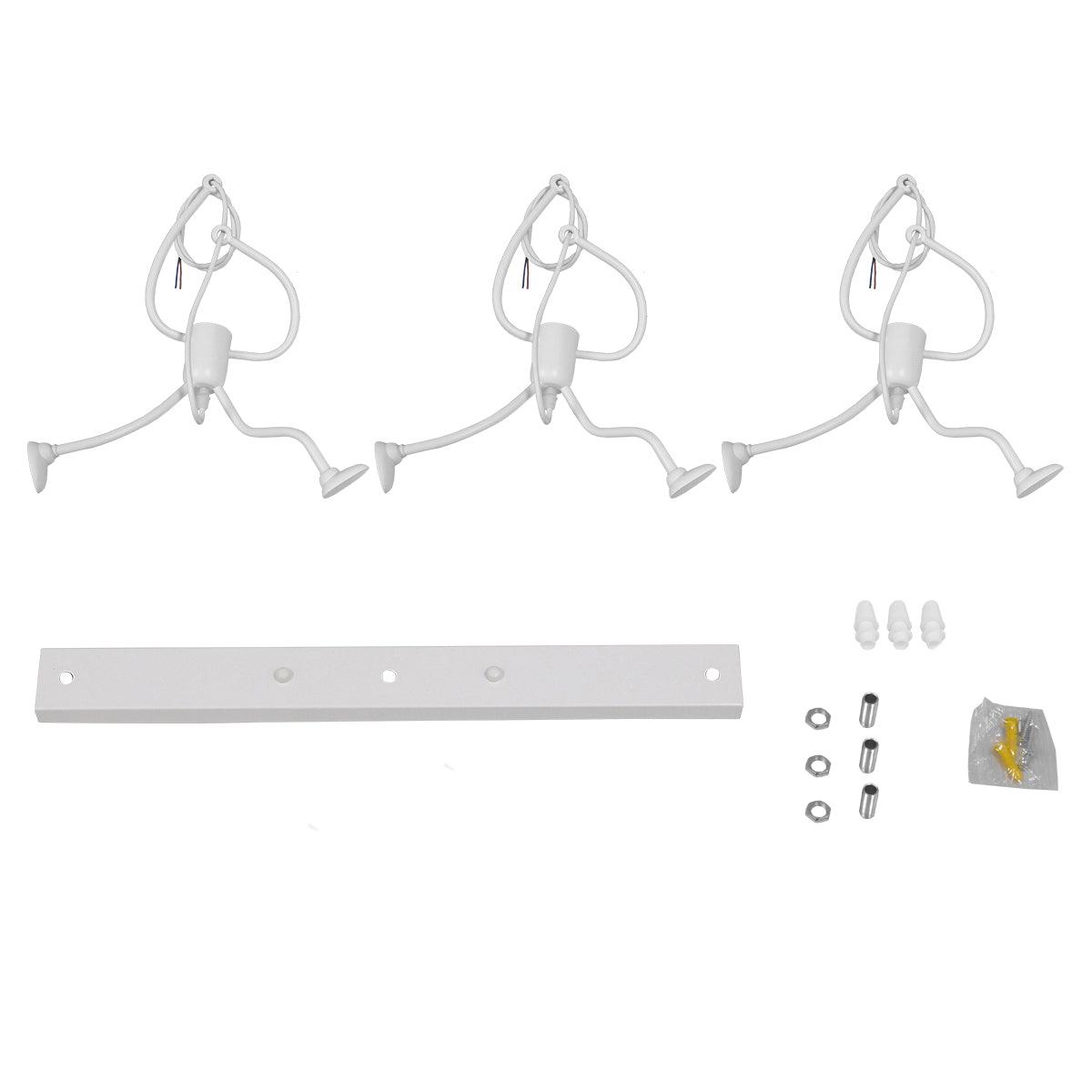 GloboStar® FIGURE 10000981 Μοντέρνο Κρεμαστό Παιδικό Φωτιστικό Οροφής Τρίφωτο Λευκό Μεταλλικό Φιγούρα Μ70 x Π10 x Υ105cm - ledmania.gr