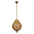 GloboStar® ETOILE 00987 Vintage Industrial Κρεμαστό Φωτιστικό Οροφής Μονόφωτο Μπρονζέ Χρυσό Μεταλλικό Πλέγμα με Μελί Γυαλί Φ28 x Υ38cm - ledmania.gr
