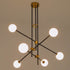 GloboStar® VELVET 00994 Μοντέρνο Industrial Φωτιστικό Οροφής Πολύφωτο Μαύρο Χρυσό Μεταλλικό Φ80 x Y85cm - ledmania.gr