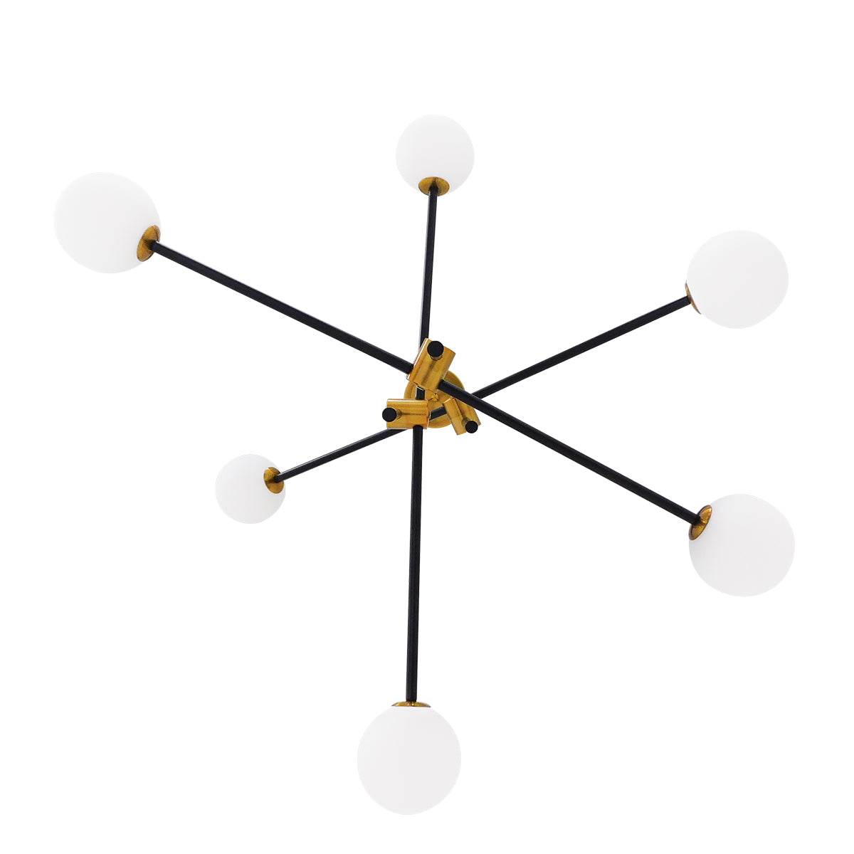 GloboStar® VELVET 00994 Μοντέρνο Industrial Φωτιστικό Οροφής Πολύφωτο Μαύρο Χρυσό Μεταλλικό Φ80 x Y85cm - ledmania.gr