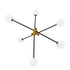 GloboStar® VELVET 00994 Μοντέρνο Industrial Φωτιστικό Οροφής Πολύφωτο Μαύρο Χρυσό Μεταλλικό Φ80 x Y85cm - ledmania.gr