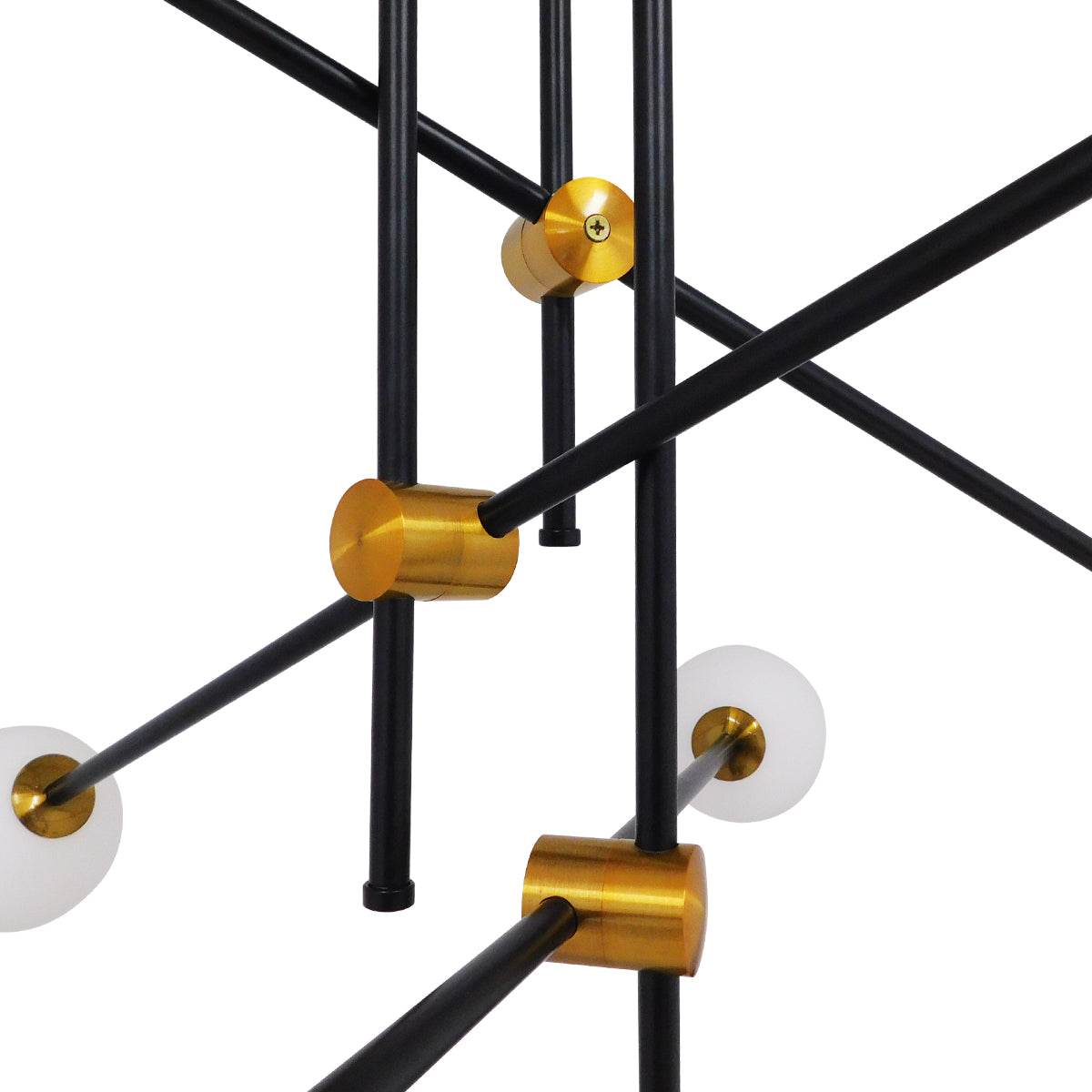 GloboStar® VELVET 00994 Μοντέρνο Industrial Φωτιστικό Οροφής Πολύφωτο Μαύρο Χρυσό Μεταλλικό Φ80 x Y85cm - ledmania.gr