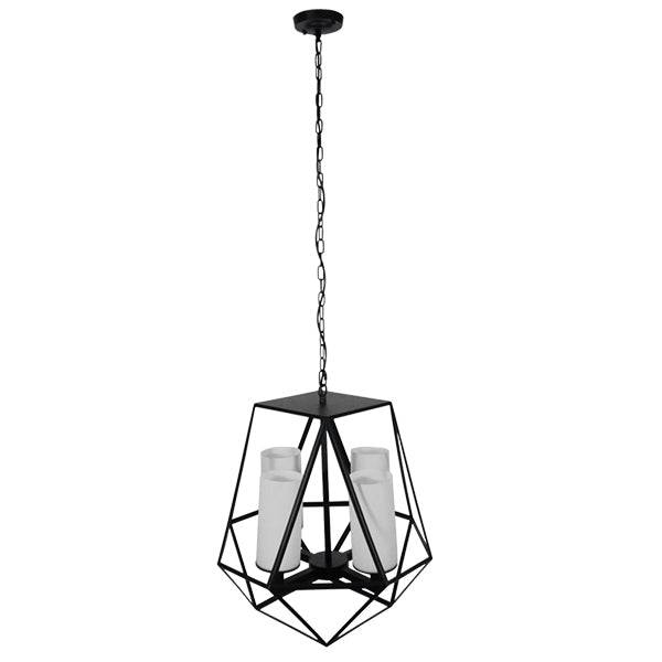 GloboStar® DASTAR 01001-1 Vintage Industrial Κρεμαστό Φωτιστικό Οροφής Πολύφωτο Μαύρο Μεταλλικό Πολυέλαιος Φ52 x Y53cm - ledmania.gr